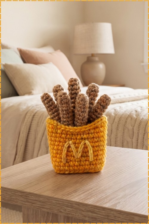 Crochet French Fries Keychain 3