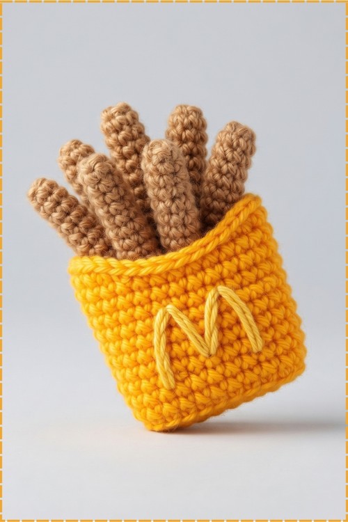 Crochet French Fries Keychain 4