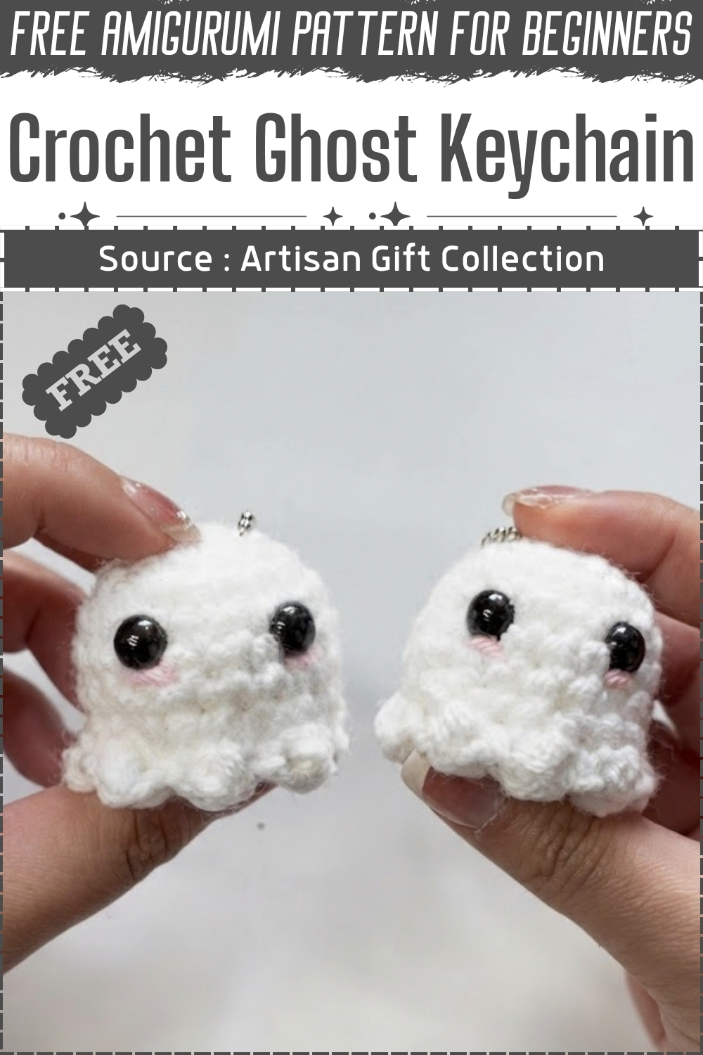 Crochet Ghost Keychain