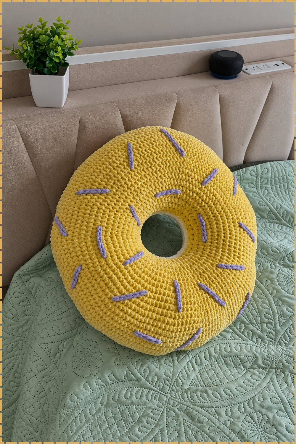 Crochet Giant Plush Donut Cushion
