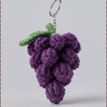 Crochet Grape Keychain 2