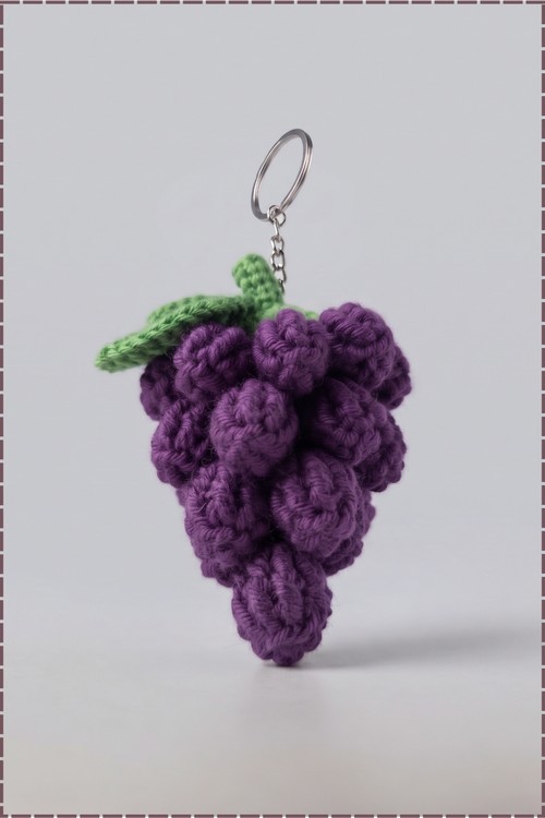 Crochet Grape Keychain 2