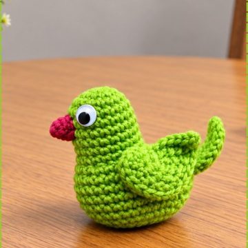 Crochet Green Indian Parrot Amigurumi 2