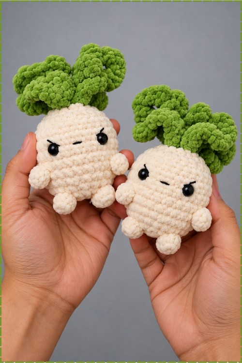 Crochet Grumpy Turnip Plushie 3