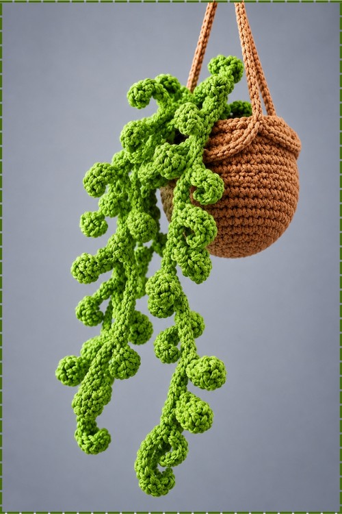 Crochet Hanging Plant Pot 1