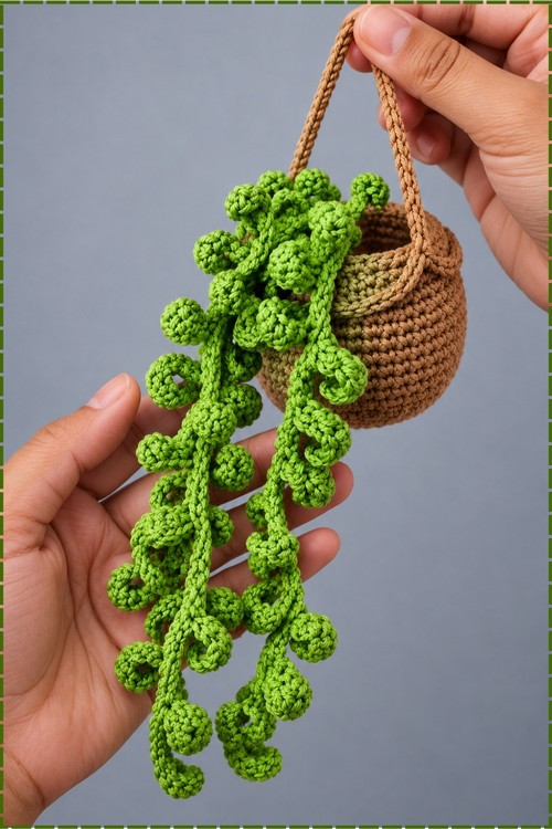 Crochet Hanging Plant Pot 2