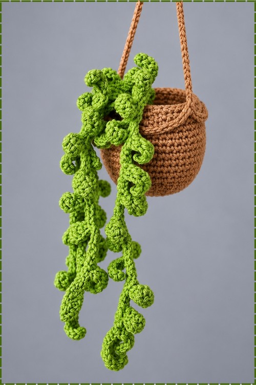 Crochet Hanging Plant Pot 4