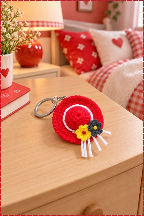 Crochet Hat Keychain 1