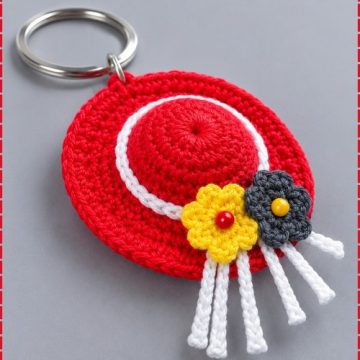 Crochet Hat Keychain 3
