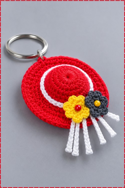 Crochet Hat Keychain 3