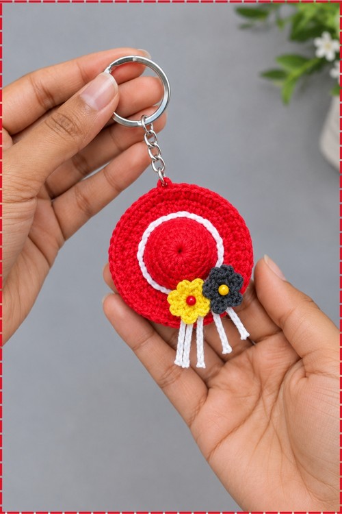 Crochet Hat Keychain 4
