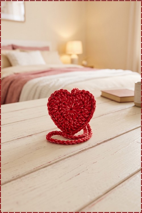Crochet Heart Keychain 1