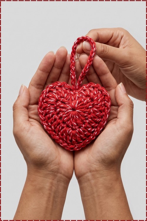 Crochet Heart Keychain 2