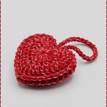 Crochet Heart Keychain 3