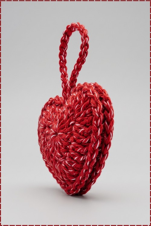 Crochet Heart Keychain 4
