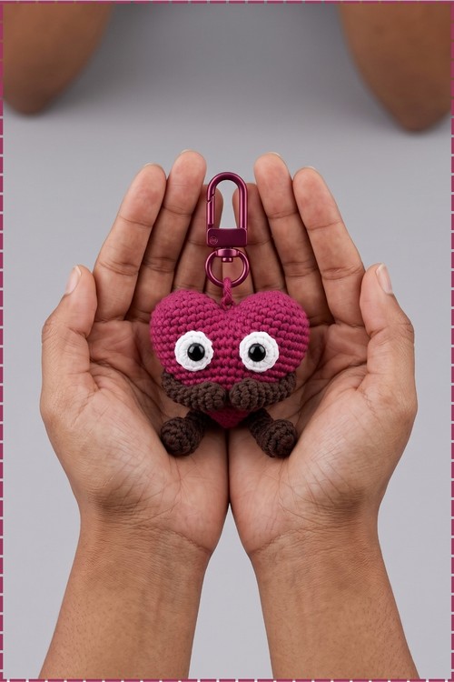 Crochet Heart Plant Flower Pot 2