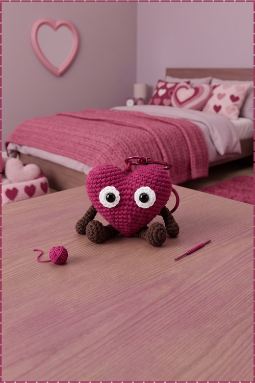Crochet Heart Plant Flower Pot 4