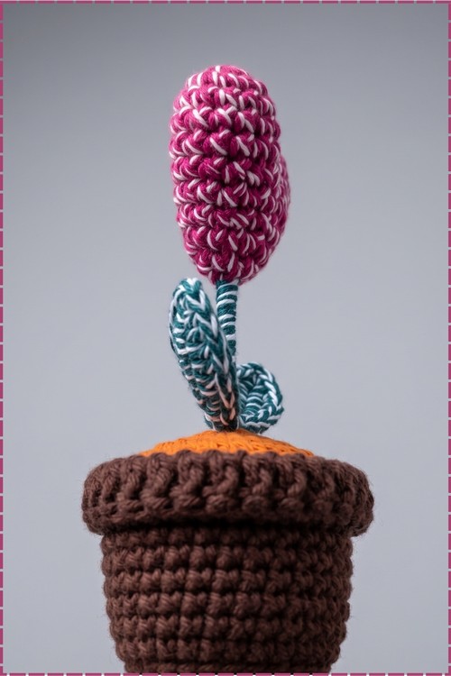 Crochet Heart Plant Flower Pot 4