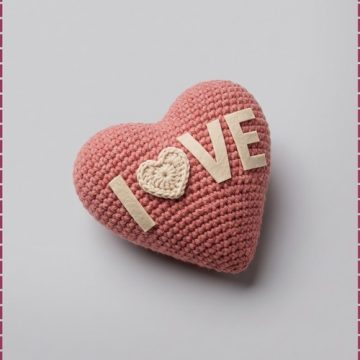 Crochet Heart Shape Pillow With Love 1