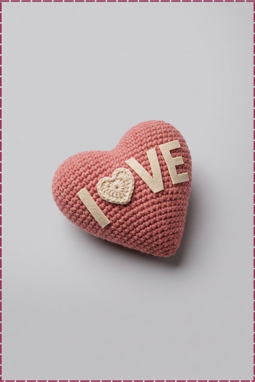 Crochet Heart Shape Pillow With Love 1