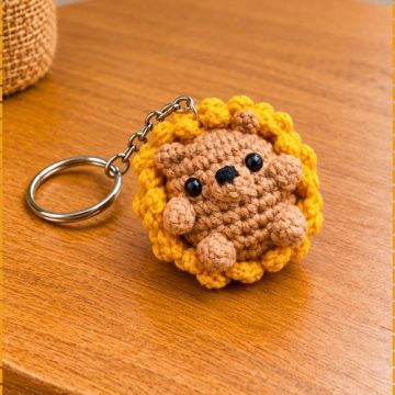 Crochet Hedgehog Keychain 1