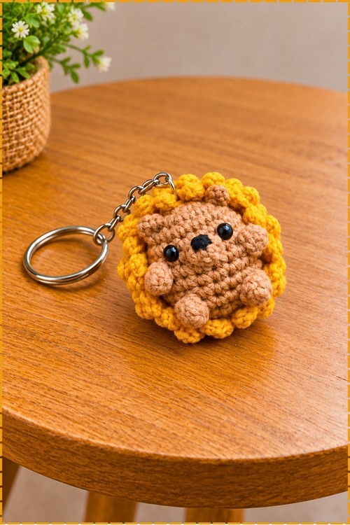 Crochet Hedgehog Keychain 1