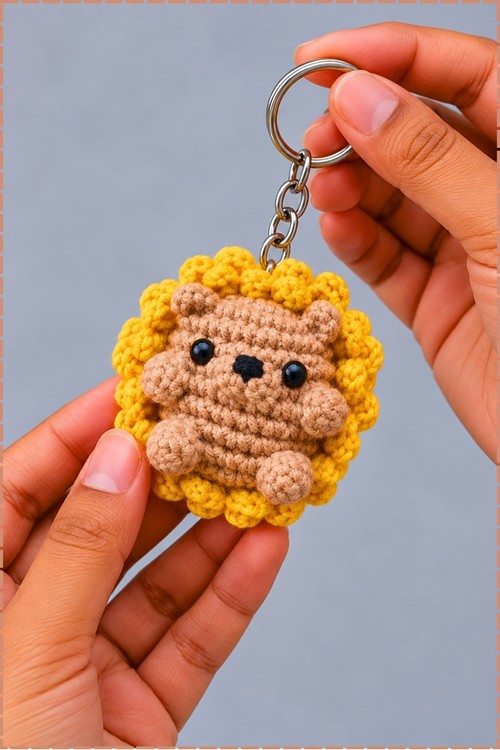 Crochet Hedgehog Keychain 2