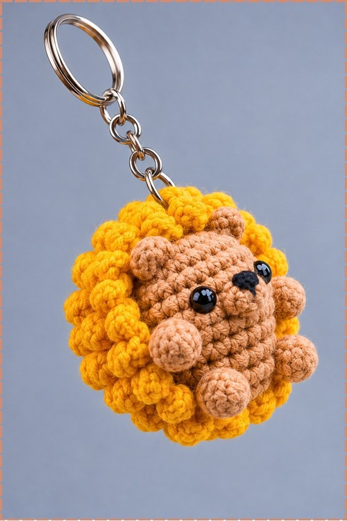 Crochet Hedgehog Keychain 3