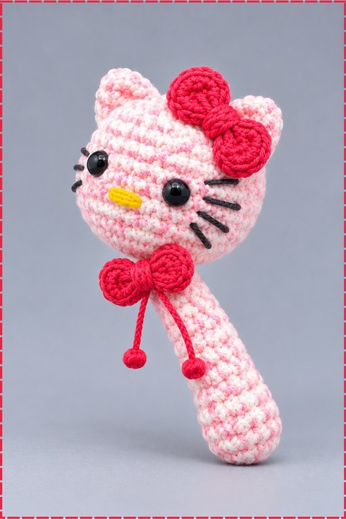 Crochet Hello Kitty Pencil Toper Amigurumi 4