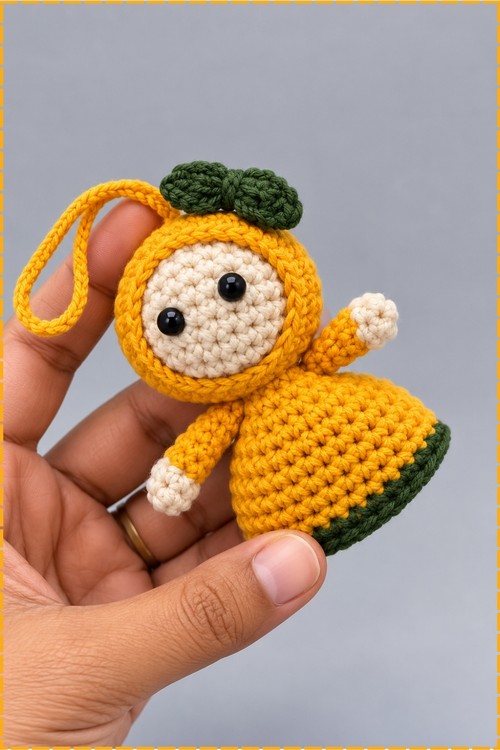 Crochet Hijab Doll Keychain 2
