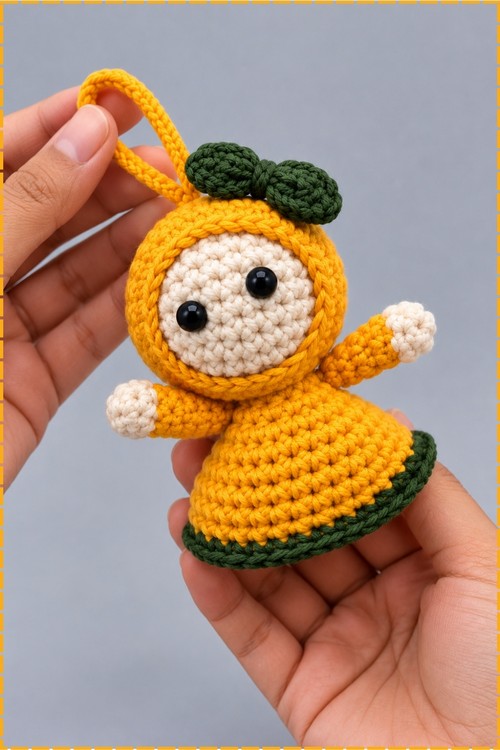 Crochet Hijab Doll Keychain 4