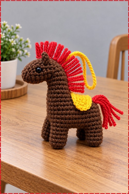 Crochet Horse Keychain 2