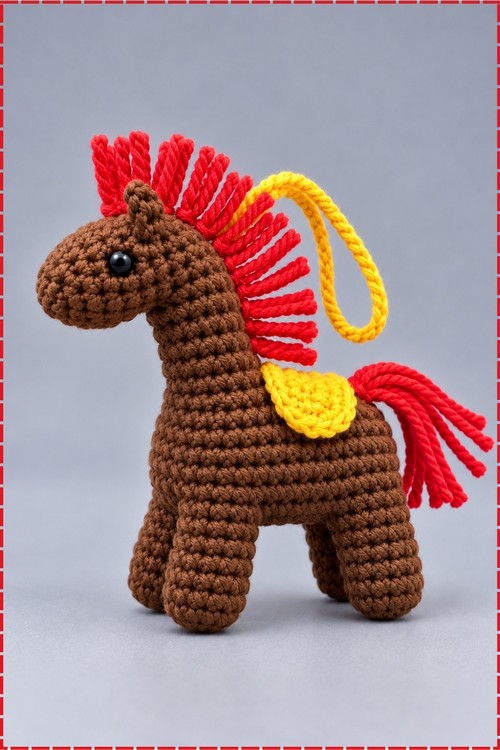 Crochet Horse Keychain 4