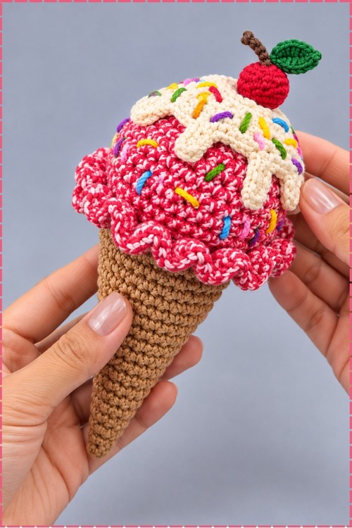 Crochet Ice Cream Cone 3