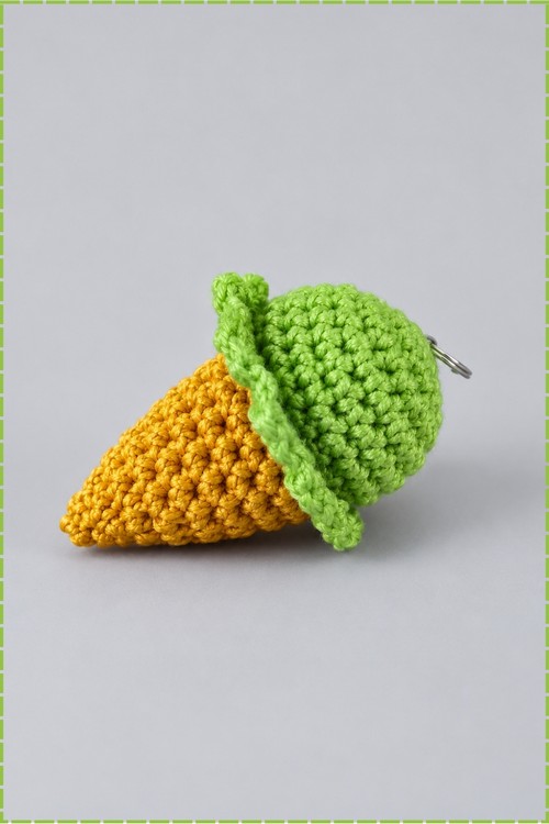 Crochet Keychain Ice Cream Cone 3