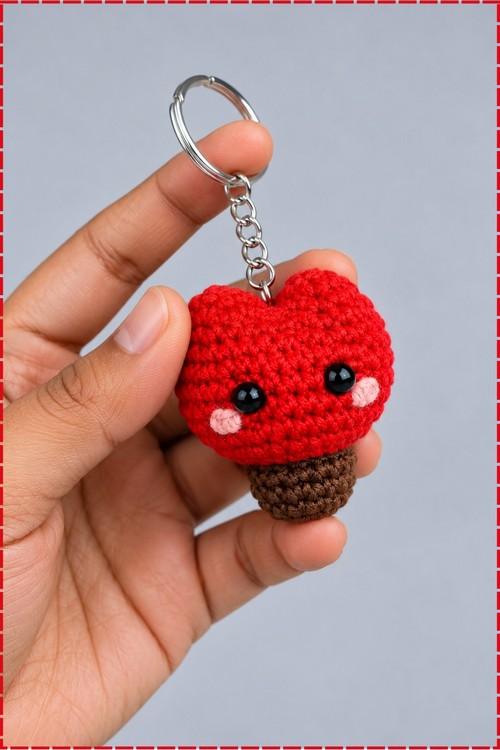 Crochet Keychain Tulip Flower 2