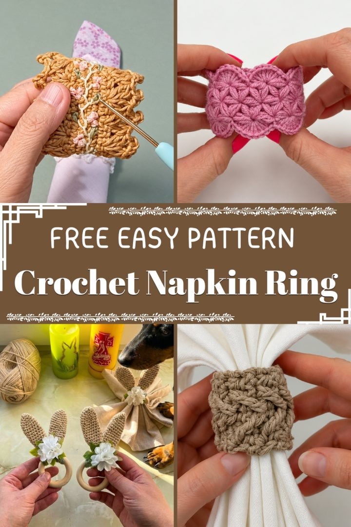 Crochet Napkin Rings Christmas Patterns Free - All Things Heart And Home