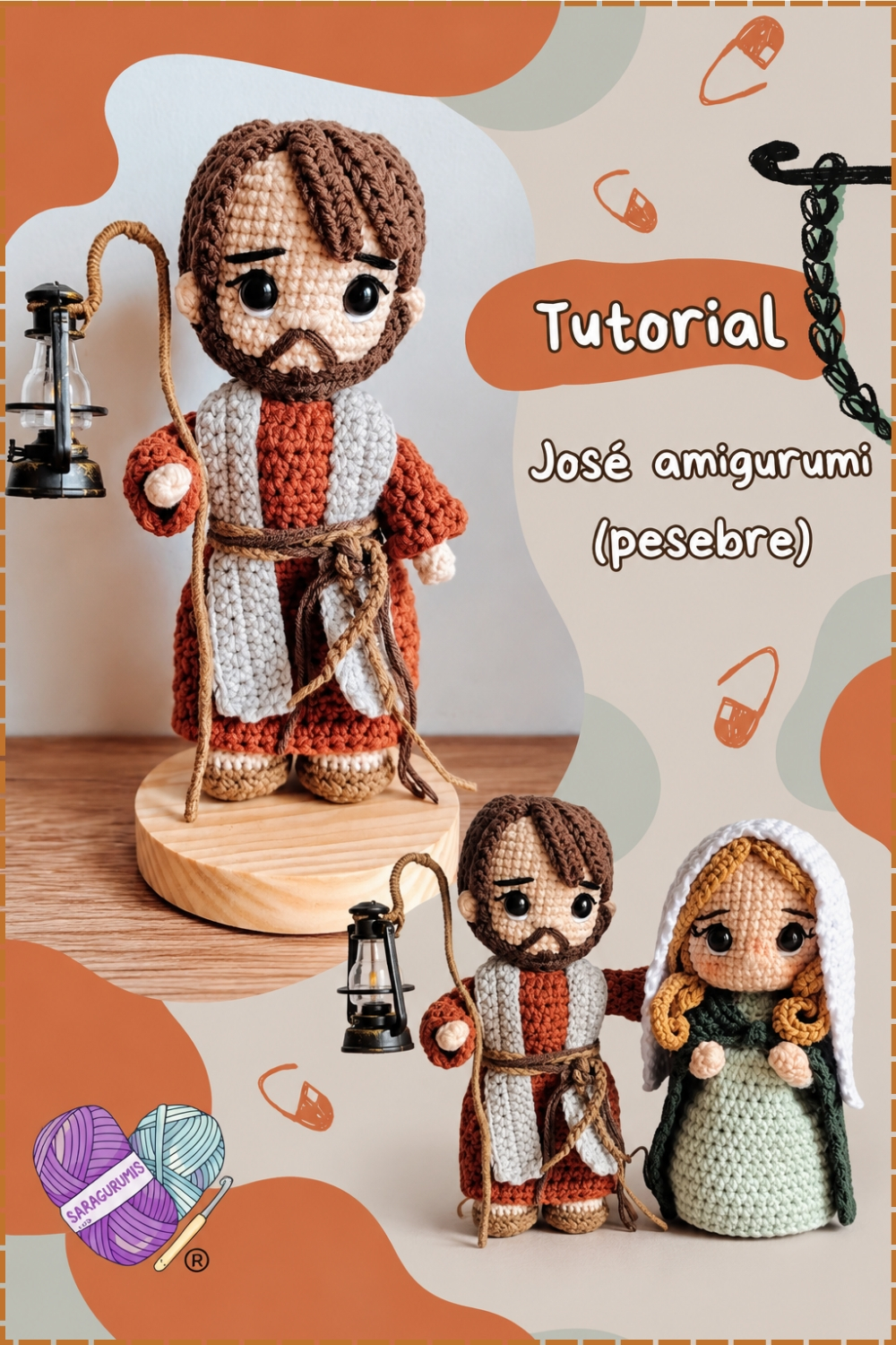 Crochet Nativity Scene With Soft Standing Figures