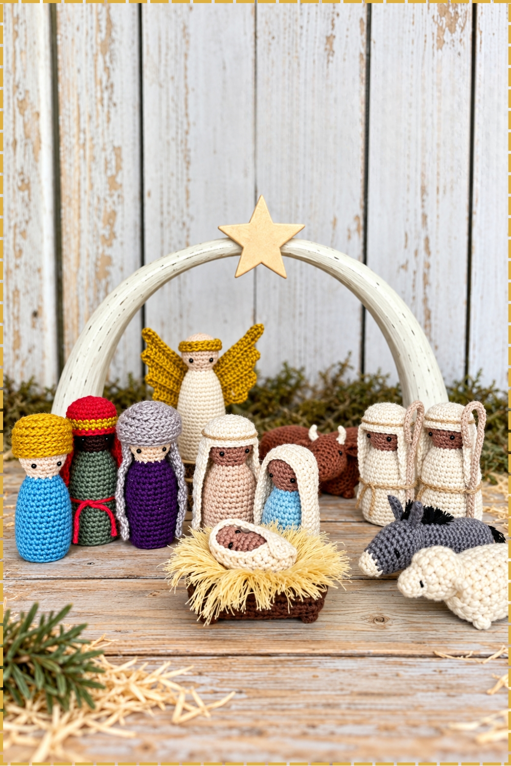 Crochet Nativity Set Pattern With Matching Round Figures