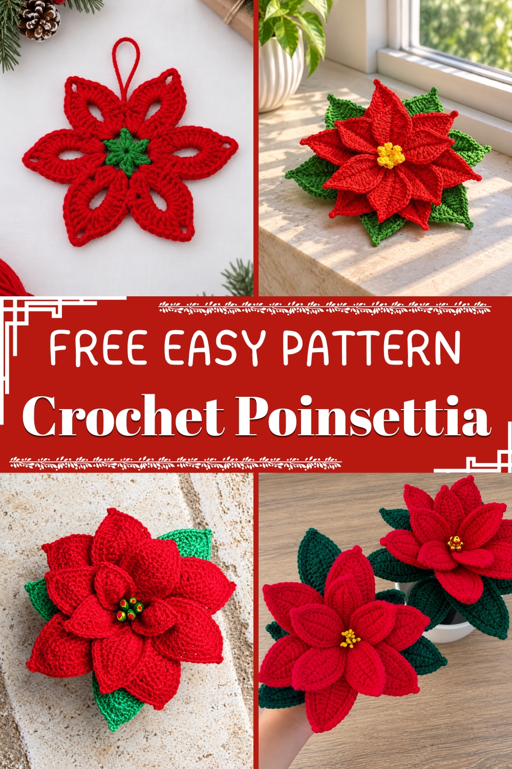 Crochet Poinsettia FREE EASY PATTERN