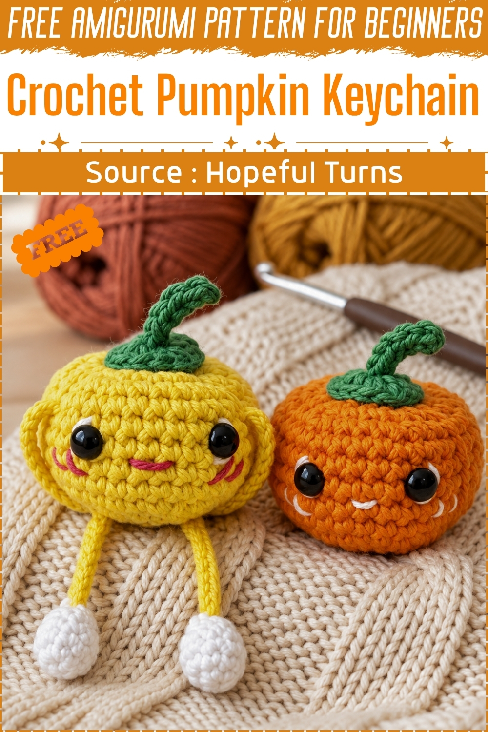 Crochet Pumpkin Keychain (1)