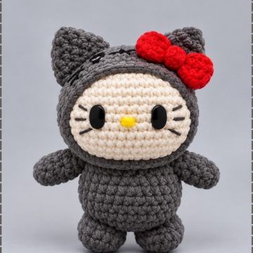 Crochet Pusheen Hello Kitty Plushie 1