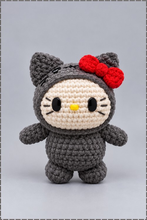 Crochet Pusheen Hello Kitty Plushie 1