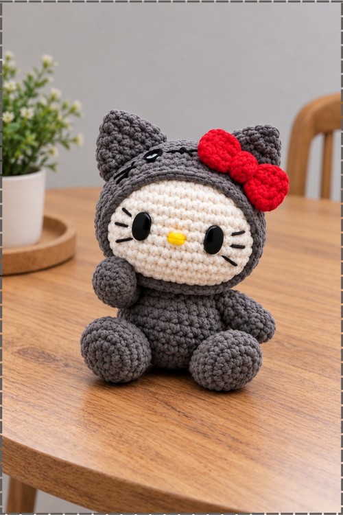 Crochet Pusheen Hello Kitty Plushie 2