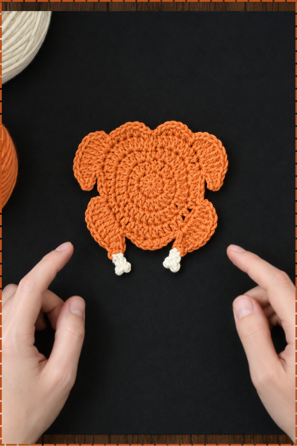 Crochet Round Roasted Turkey Coaster