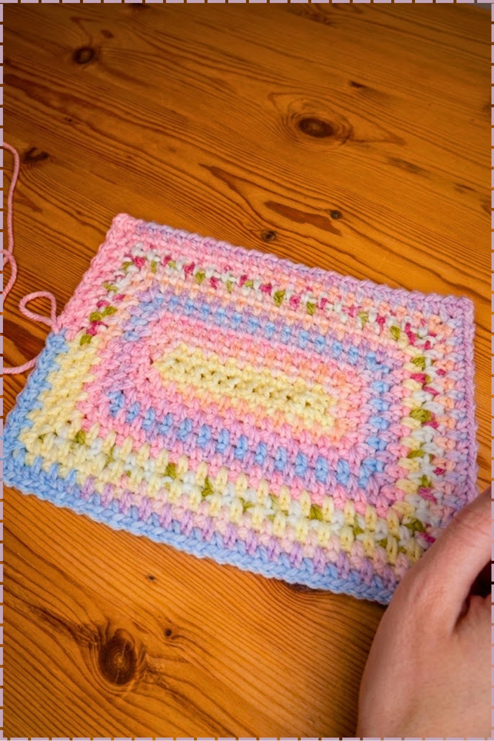 Crochet Stitch Easy Classic Moss Stitch Rectangle