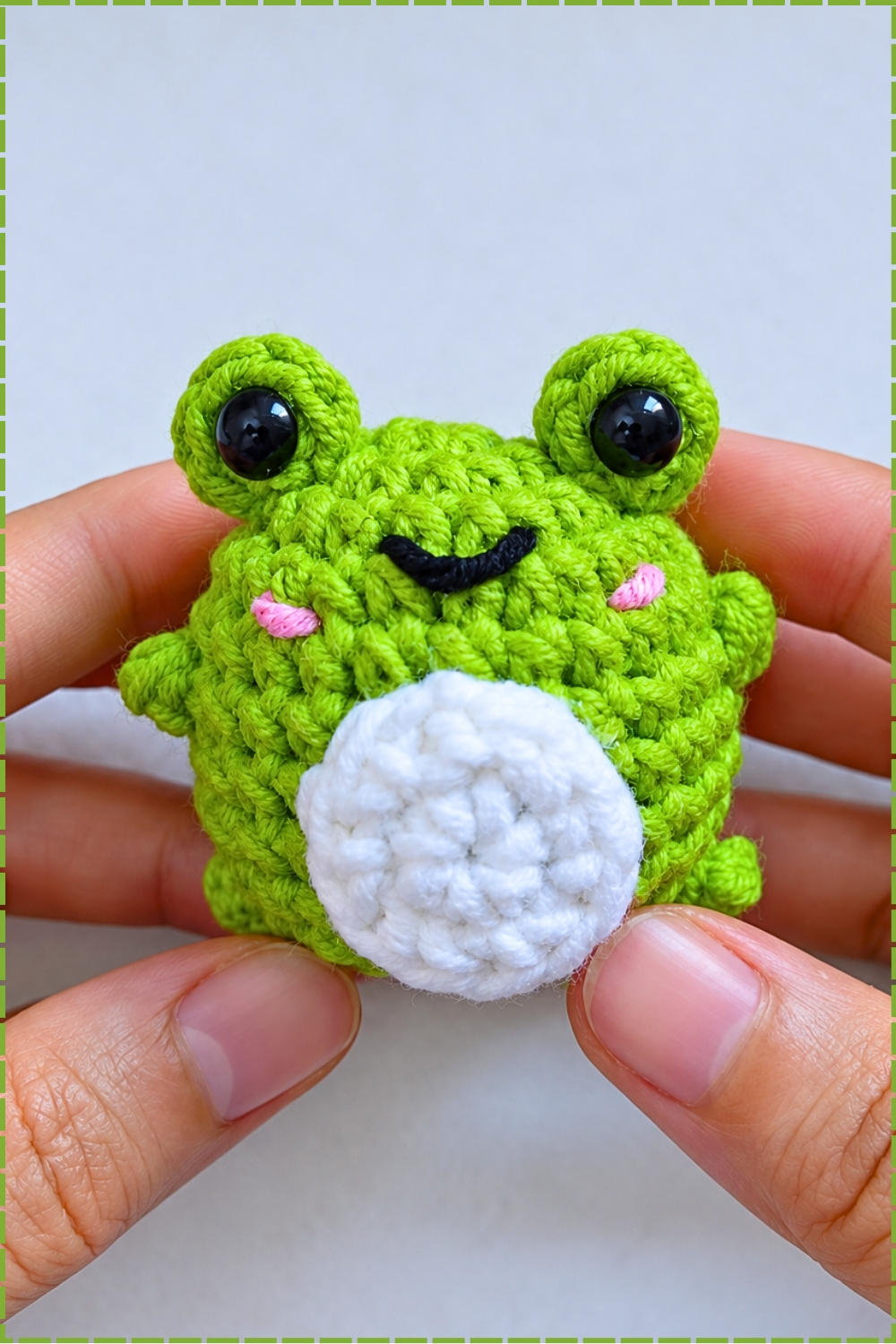 Crochet Tiny Frog Keychain Amigurumi