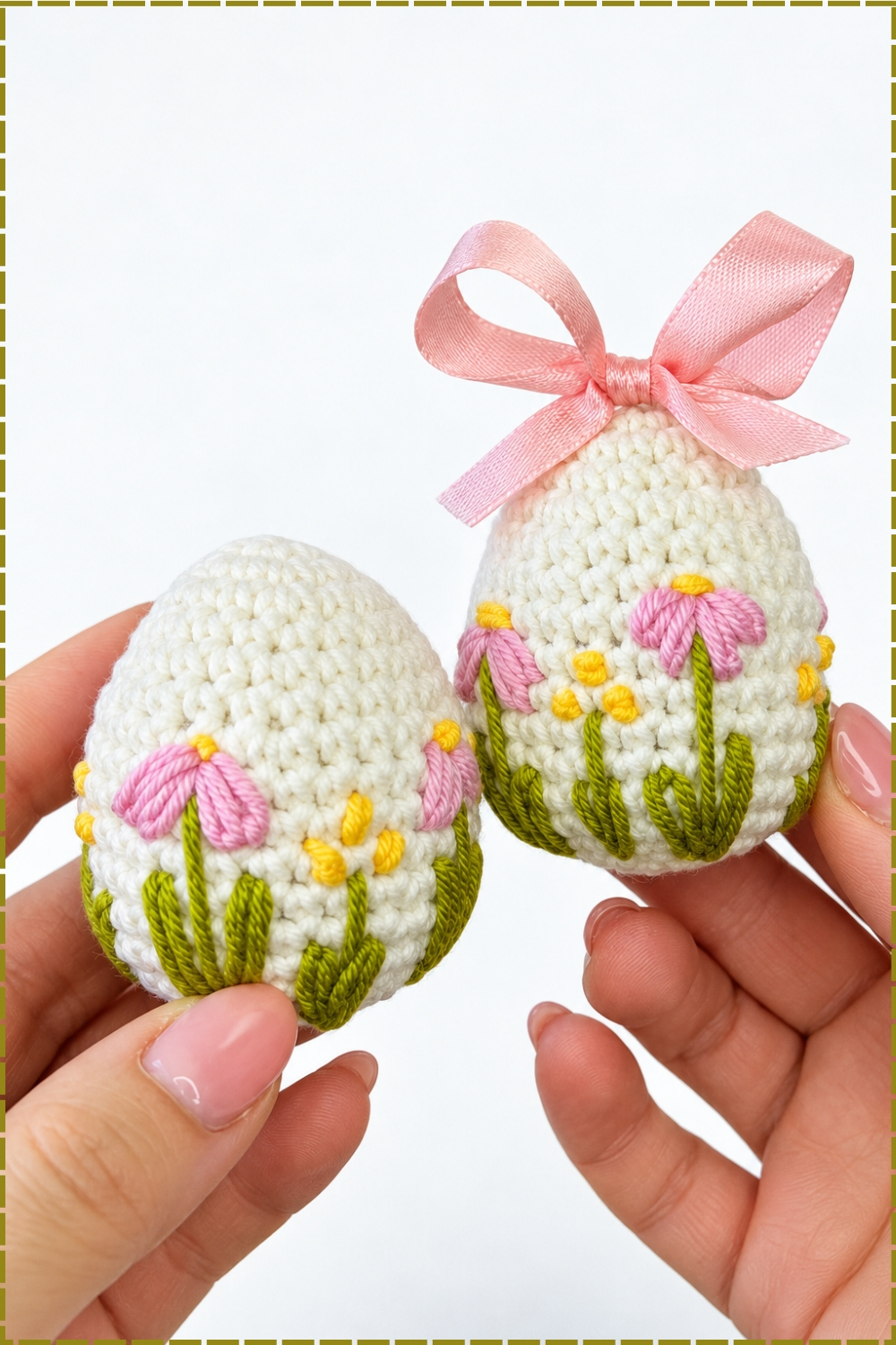 Decorate Crochet Eggs With Raised Embroidery