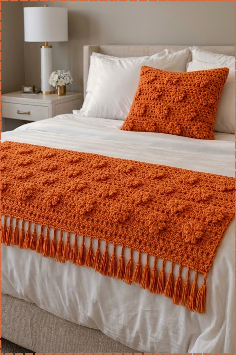 Delicate Crochet Flower Pattern Stunning Bed Runner