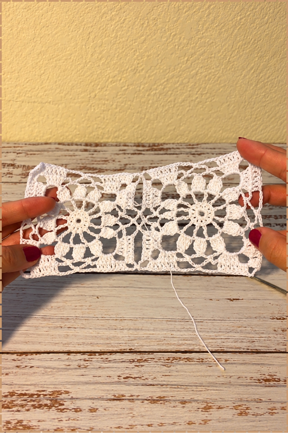 Delicate Crochet Lacy Motif For Tablecloth